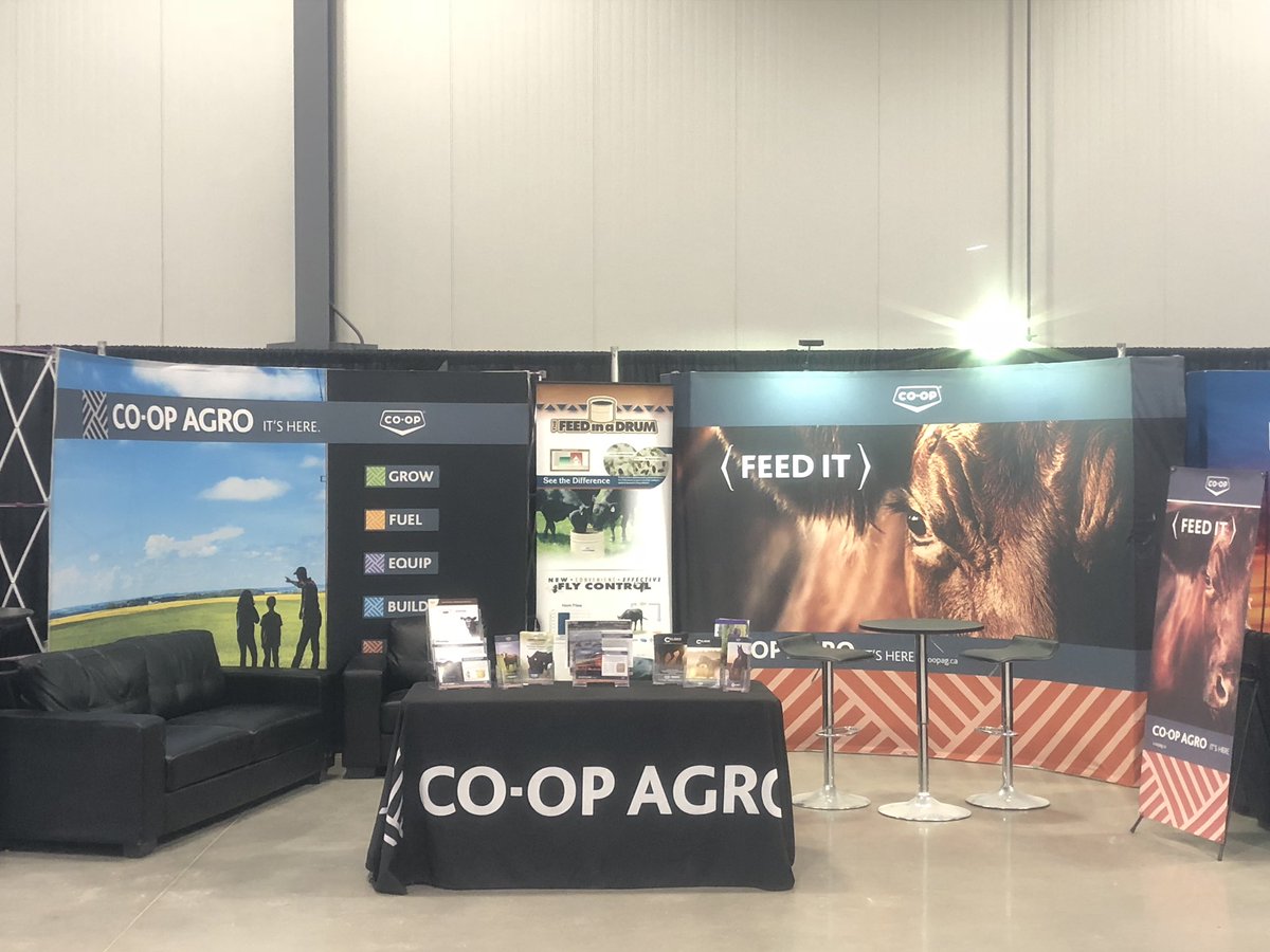 We are set up and ready to see you at #CWA18! Check out Booth #105 in the International Trade Centre! @Coop_Ag <a href="/Agribition/">Canadian Western Agribition</a>