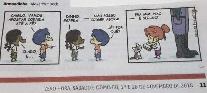 curtaramiro's tweet photo. Que vergonha esse quadrinho do Alexandre Beck na ZH de hoje; justamente no dia em que a nossa briosa @brigadamilitar_ completa 181 anos. Preconceito contra essa instituição formada por homens e mulheres que arriscam suas vidas nas ruas todos os dias para defender a todos. https://t.co/6QitTzv0oT