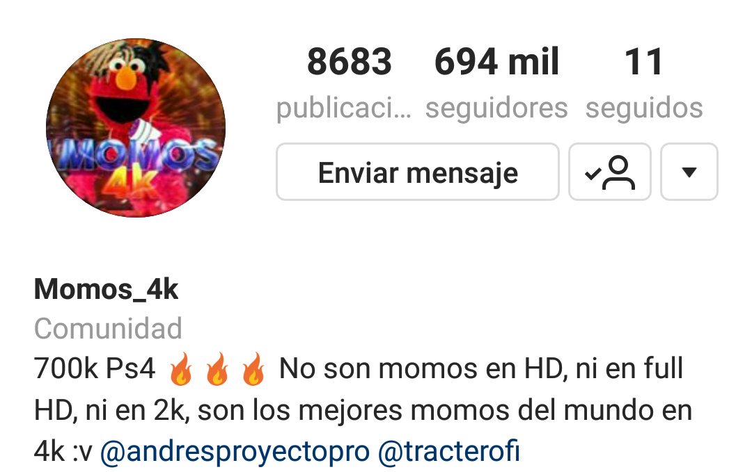 momerostv's tweet photo. Podríamos también ofrecer un minuto de silencio por la cuenta "momos_4k", la cual dejo de estar a manos de Alejou y paso a manos del bastante fracasado "andresproyectopro", el cual parece no tener idea de sobre que iba la página. https://t.co/poDXpP35IR