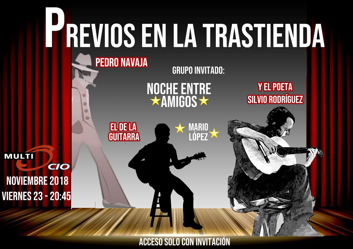 Entramos en una semana apasionante. El sábado será un día especial, pero antes estaremos en formato acústico en la trastienda de <a href="/GrupoMultiocio/">Multiocio 🎼🏤</a>. Viernes 23 a las 20:45 con unos temas de Silvio Rodríguez. Sólo con invitación y aforo limitado. ¡Muchas ganas!