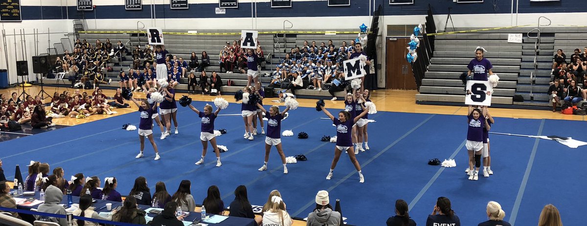 RHS_AD1's tweet photo. Randolph Rams Varsity Game Day Squad closes out the performances in the 2018 Rampage Cheer Comp #RamsCheer #RamsNation #GoRams https://t.co/zobHgMvxDt