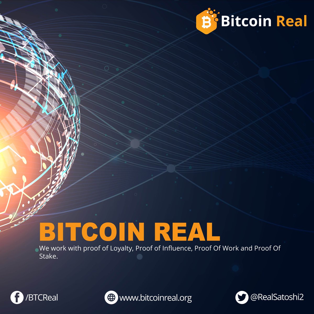 BitcoinReal is the next generation of Bitcoin Blockchain which provides worldwide transactions within a few seconds...

#BitcoinReal #CryptoCurrency #POS #POW #investment #blockchain #follow