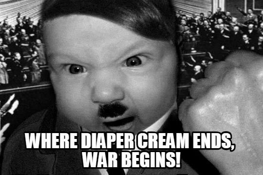 dark_viral's tweet photo. Little is known about Hitler’s infant years, but the diaper rash wars were horrific. #darkviraltimes #darkhumor #darkcomedy https://t.co/jvjqsAHwDX
