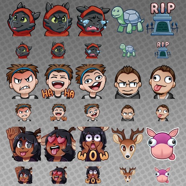 ShazamBlast's tweet photo. 🌟🌟 Emote commissions from the past few months 🌟🌟 https://t.co/vg070hUEfZ