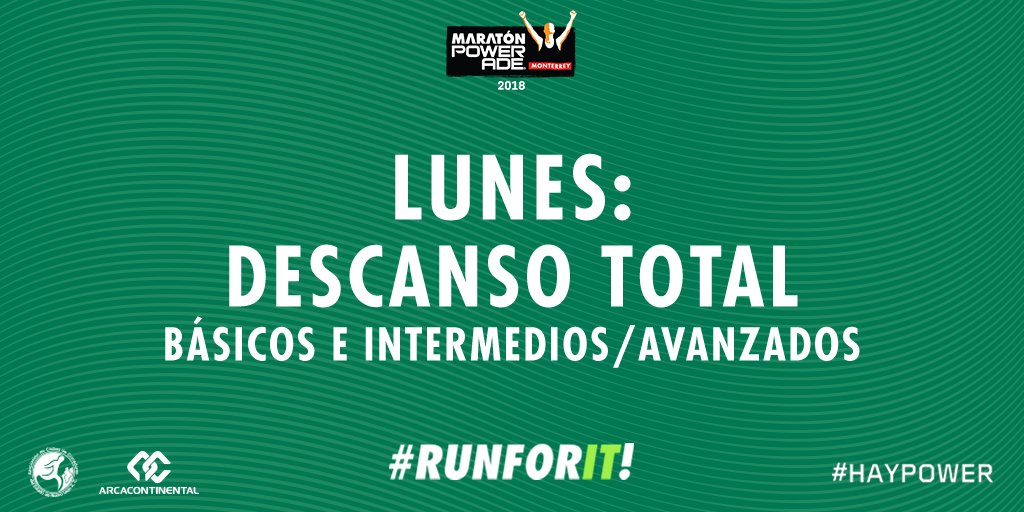 Maratonmty's tweet photo. Después de una semana de entrenamiento intenso, creo que nos merecemos un descanso, relájense, vayan por un masaje y disfruten que el lunes empezamos de nuevo al 100 #AlcancíadeKMS 🏃 #MPM18 #ProgramaDeEntrenamiento https://t.co/6wa6lqtfFP