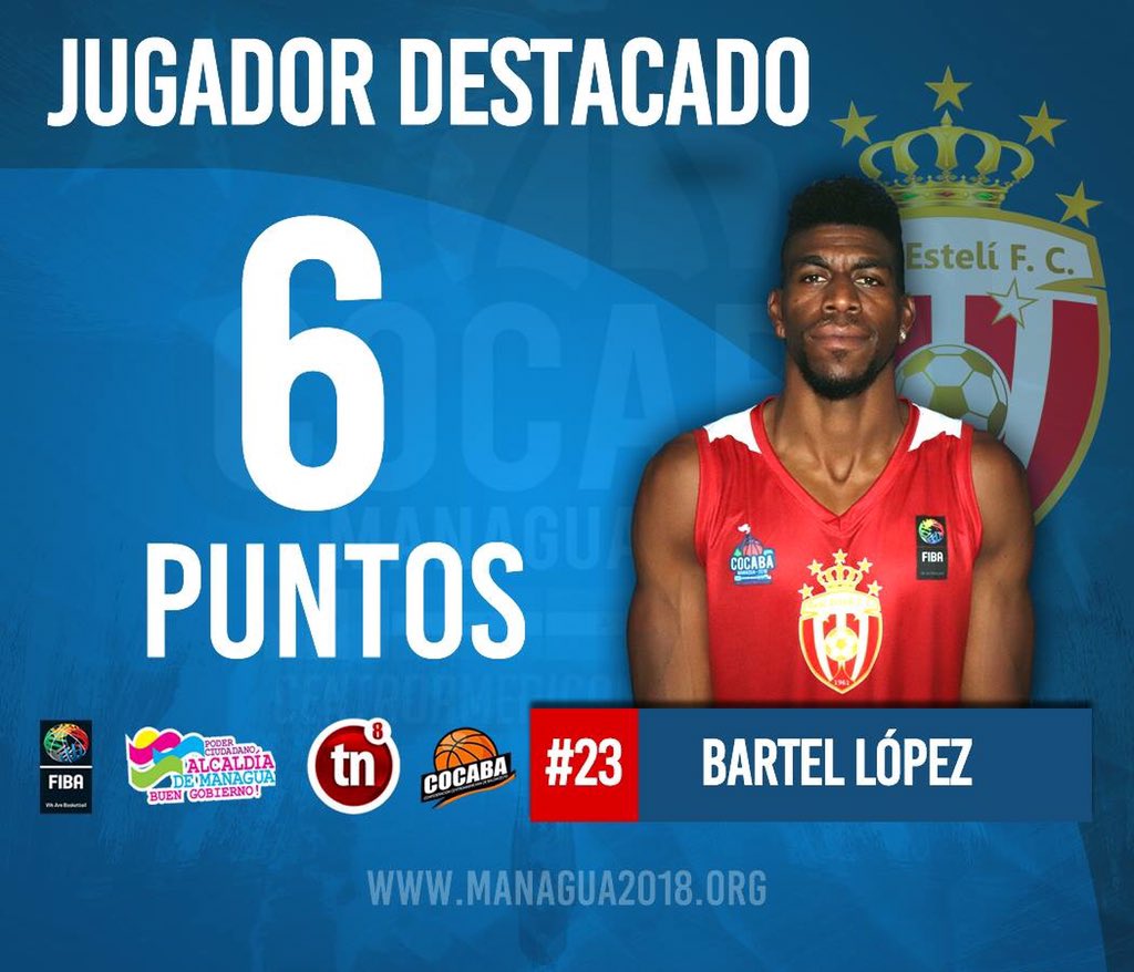 Managua2018's tweet photo. Bartel López de Real Estelí fue el jugador destacado del primer cuarto. https://t.co/KDAvRIrT9V