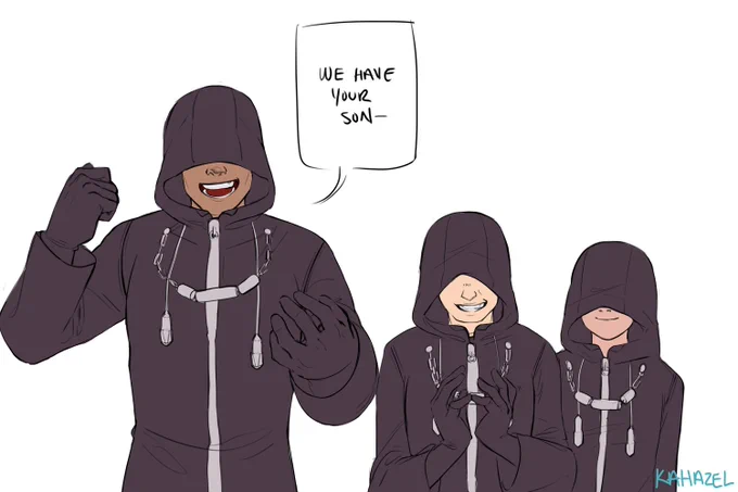 If my kidnappers gave me chocolate milk I probably wouldn't be entirely bothered by the ordeal either. : D
#kingdomhearts #sora #riku #kairi #sorikai 