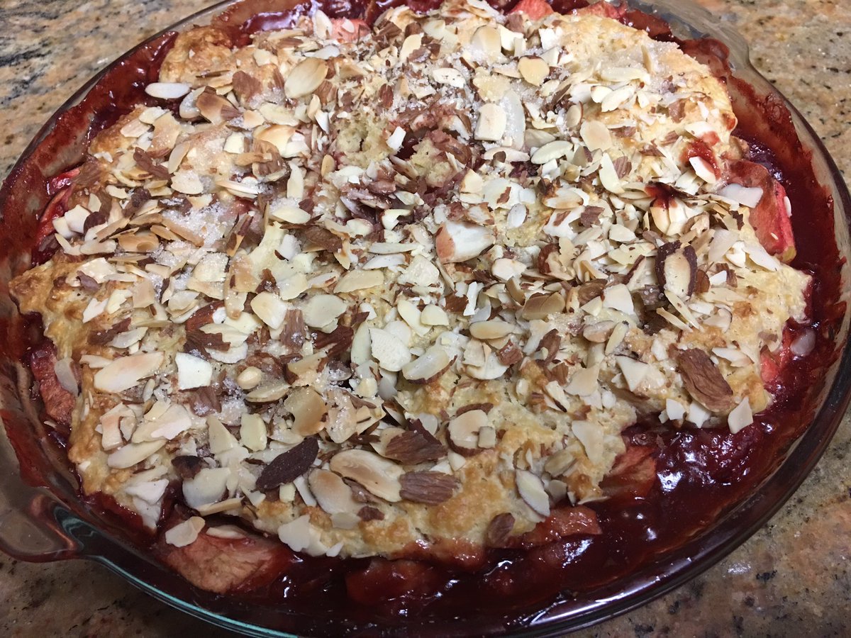 The air is still smoky outside, but  at least inside the house smells like strawberry apple cobbler~