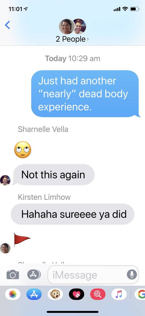 deadbodiespod's tweet photo. Dee Dee tried to brief Sharnelle and Kirsten ahead of tonight’s pod session, and this is the response she got. Nothing but 🚩 and 😂🤣 https://t.co/ftu7OK77T5
