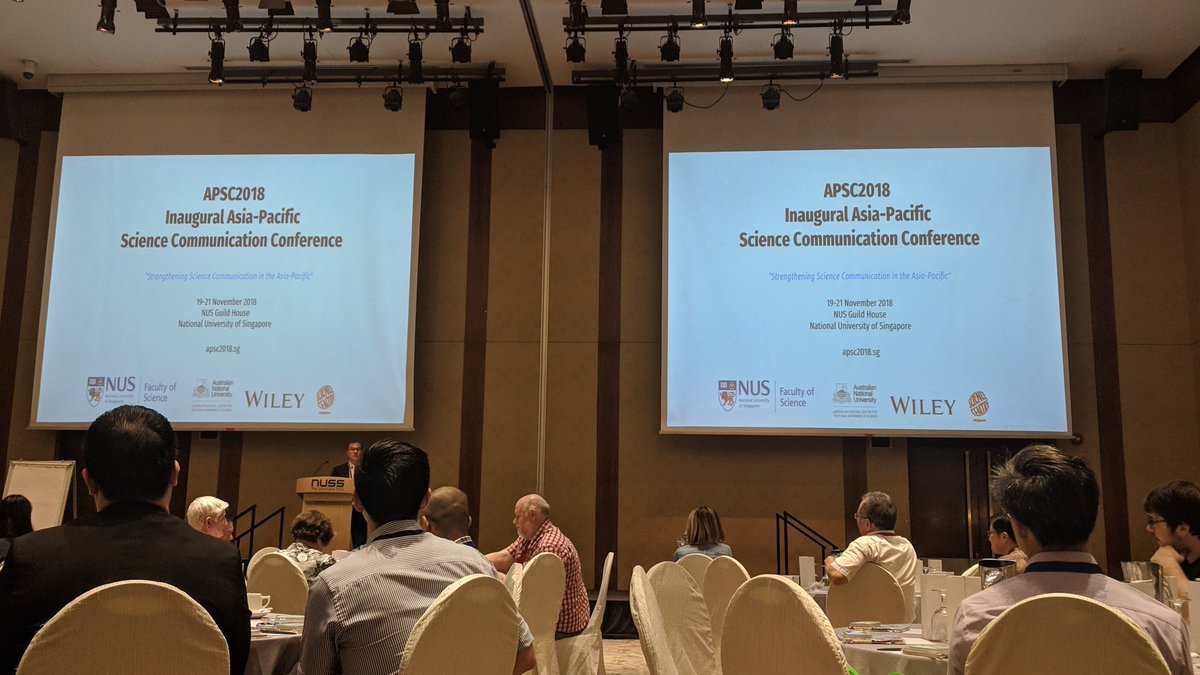 samvilkins's tweet photo. thrilled, honoured, &amp; sweaty to be back in beautiful Singapore for the Inaugural Asia-Pacific Science Communication Conference #APSC2018 celebrating the decade-strong link between @NUSingapore + @ANU_CPAS @ourANU https://t.co/55l3qyTk6Y