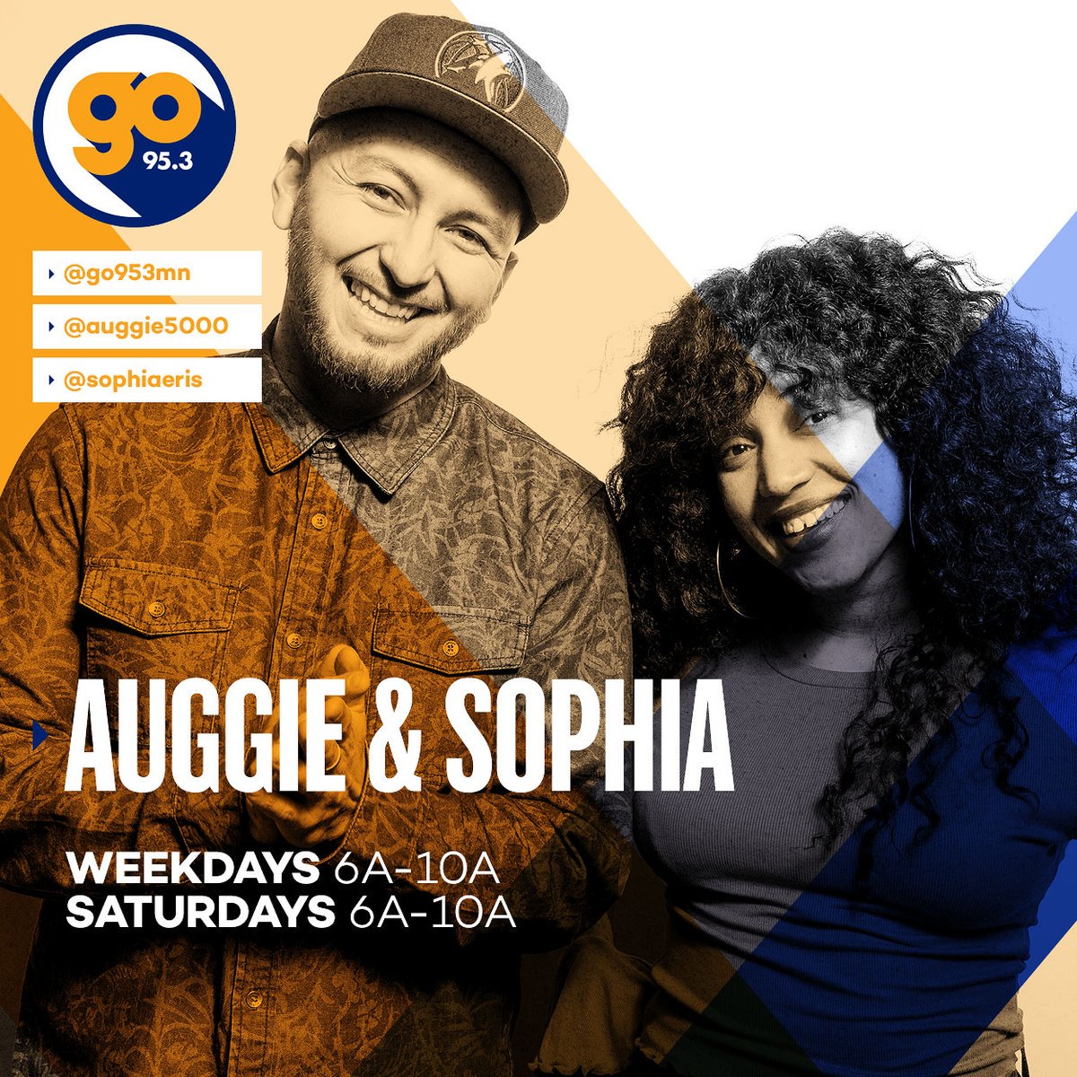 Go953mn's tweet photo. Shout out your city on-air and #DropThePinπ with @Auggie5000 and @SophiaEris at 7am! #ASITM https://t.co/u2YfZqblTq https://t.co/G3QWRt1CIi