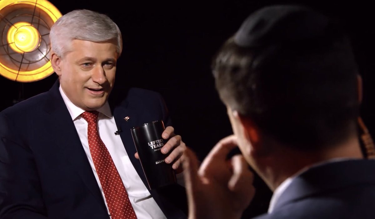 Stephen Harper drinking Liberal tears...!