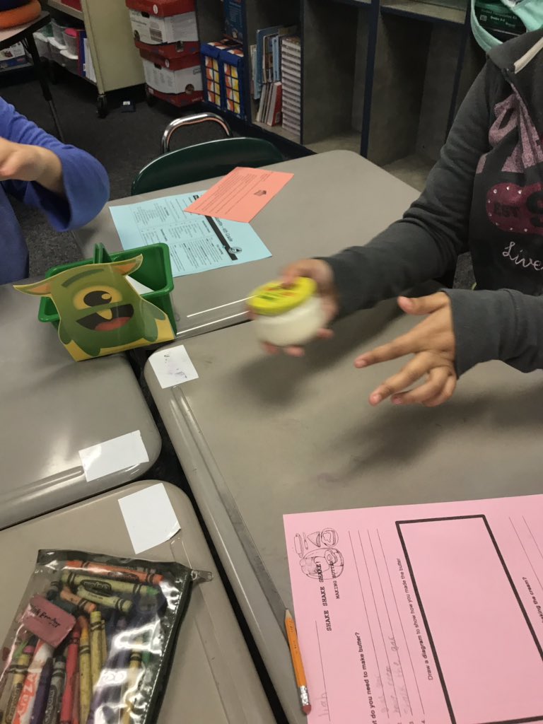 Friday Experiments! From cream to butter@4thGrade_SSE