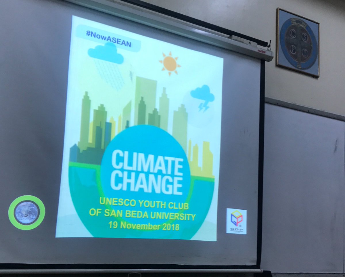 SanBedaUnesco's tweet photo. Happening now: Second speaker Mr. Rodrigo Magat discussing the steps how to ease climate change.
#UNESCOEmpowerYouth
#GreenResponsibility https://t.co/Po9T20JXZU