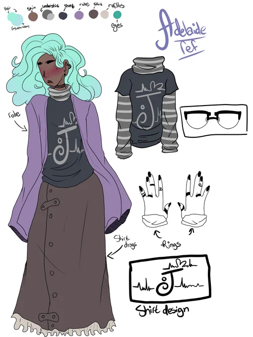 OC PLANNING AND HER CRAPPY REF SHEET I SCRIBBLED!! 
