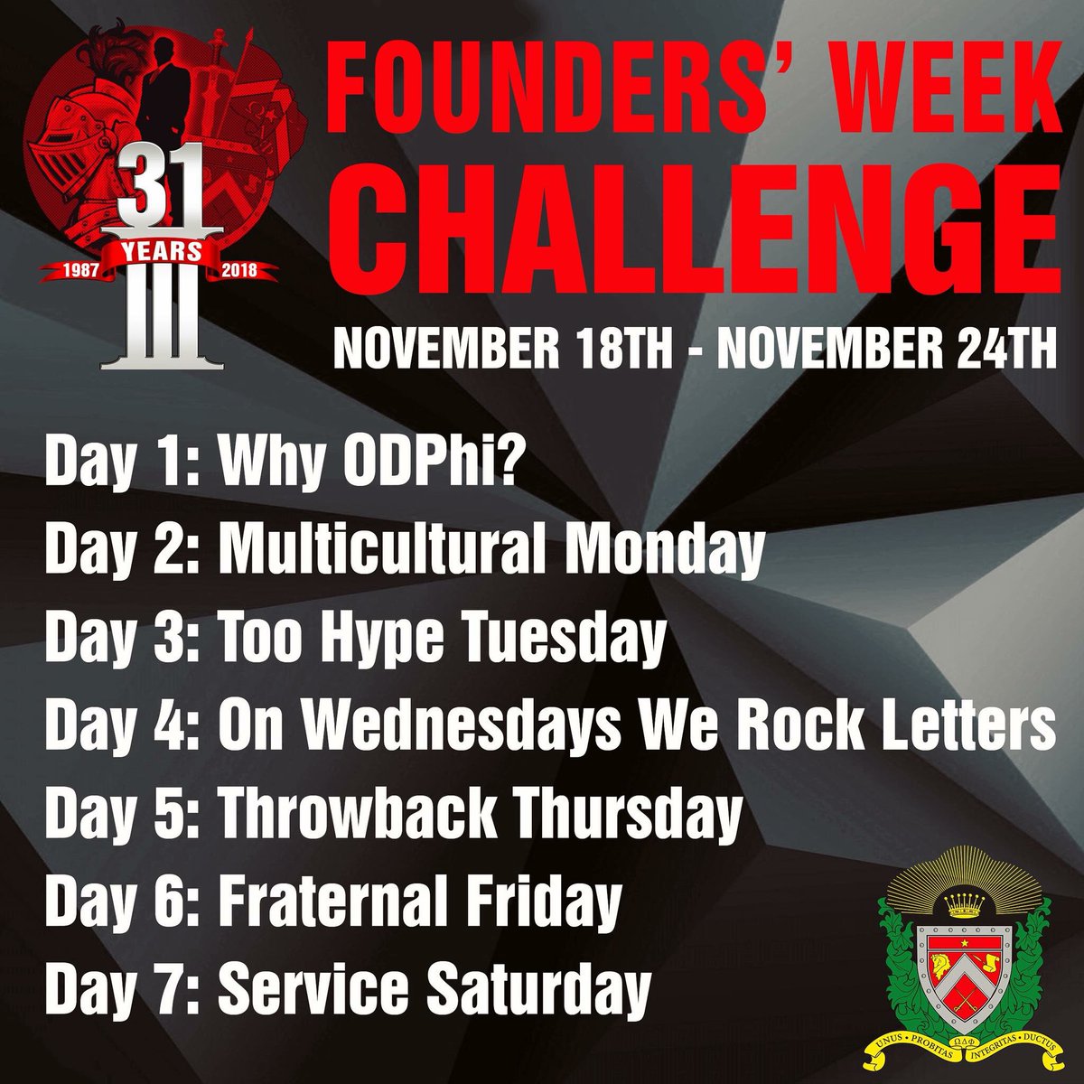 ODPhiOLLU's tweet photo. Day 1: โThe brotherhood that is spread across this nation is a real thing and something that is going to last a lifetime, no other organization can compre to this.โ- Enrique Robles SP18
#ODPhiFounderWeek #OLLU #BetaMu #whoyouwith? ๐กโ๏ธ https://t.co/CubecggbAs