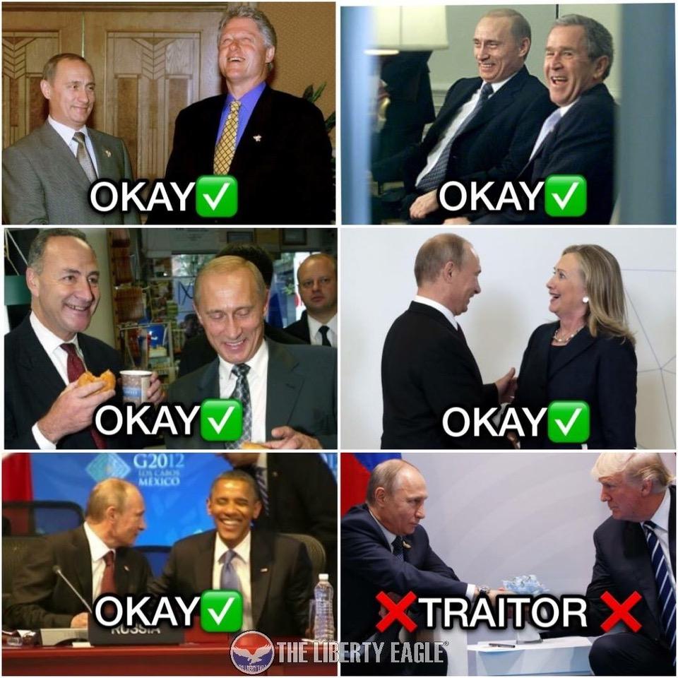 AmericasDrum's tweet photo. SO #Impeached #BillClinton,🚀#WeaponsOfMassDestruction #GeorgeWBush; #DivideAmerica DOUBLE #NationalDebt #SpyGate #RingLeader #Obama; #UraniumOne #EmailGate #LyingCrookedHillary &amp; #Crying #Traitor #Schumer GET A PASS BEING WITH #Putin? But A NO GO 4 🇺🇸#AmericaFirst 🤵🏼#DonaldTrump https://t.co/dSBRy1qeUN