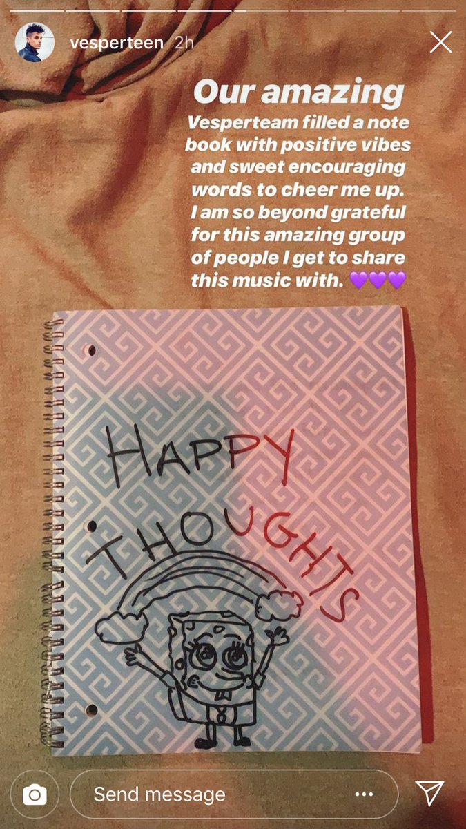 AbbyLynnn013's tweet photo. Vesperteam! If you haven’t seen Instagram, this was the book I took secret twitter submissions for and had as many people as I could get to fill encouraging words in a span of four days to encourage Colin! Even if you didn’t send a personal note, I wrote a general love note too😘 https://t.co/MgqtKWE0bs