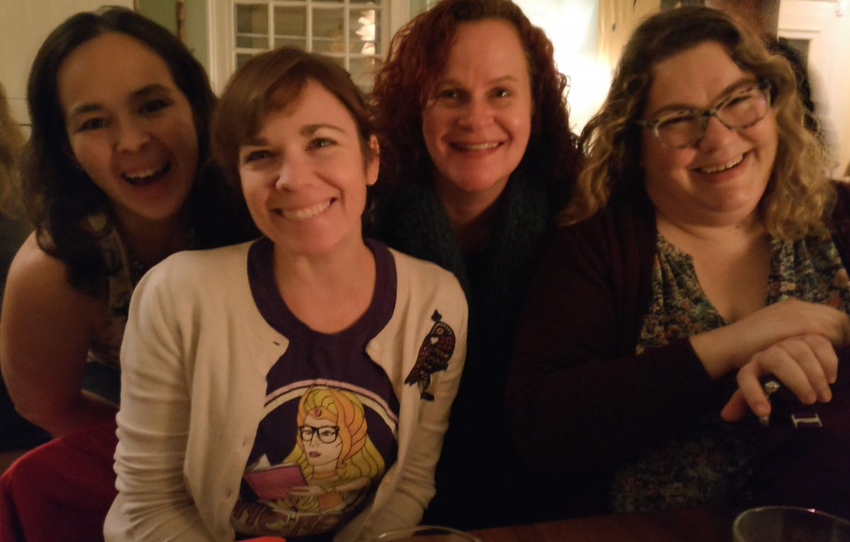 cmheppermann's tweet photo. Got to spend some time with @literaticat, @MarthaMihalick, and @heidiheilig at the @HVYASociety event this afternoon! https://t.co/c9sPXq1QsO