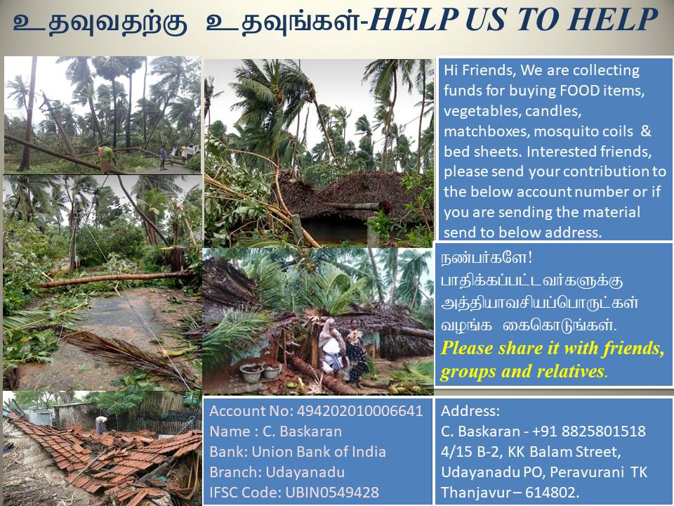 SaveDelta2's tweet photo. Account No: 494202010006641
Name : C. Baskaran 
Bank: Union Bank of India
Branch: Udayanadu
IFSC Code: UBIN0549428  
Address:
C. Baskaran 
4/15 B-2, KK Balam Street,
Udayanadu PO, Peravurani  TK
Thanjavur – 614802.
Mobile No. +91 88258 01518 https://t.co/4l4kSQx0Gc
