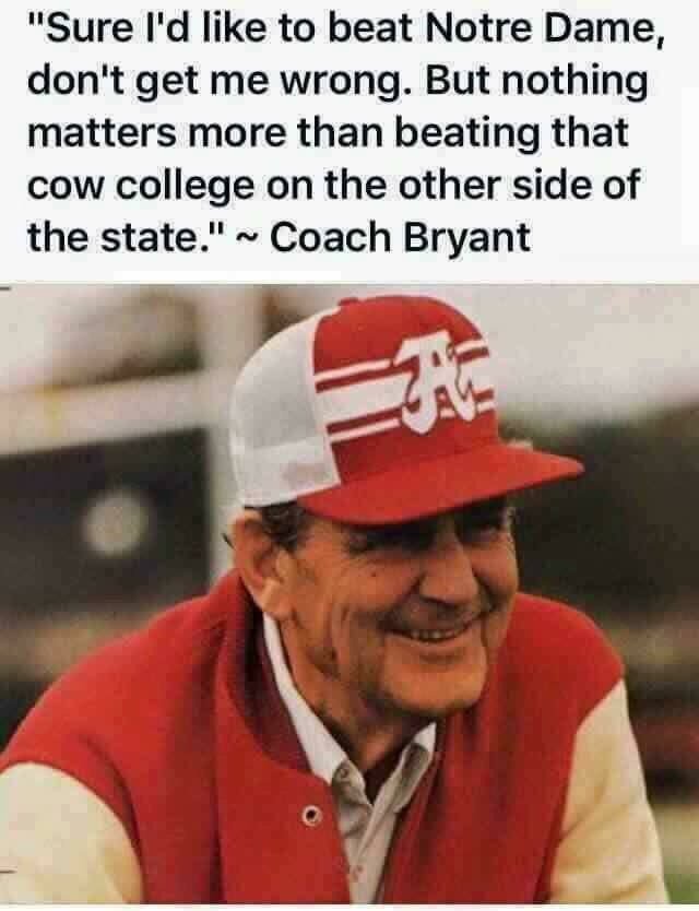 DrunkAubie's tweet photo. It’s funny because this is not what I’ve heard since we won last year’s Iron Bowl https://t.co/lqgGlZjLfG