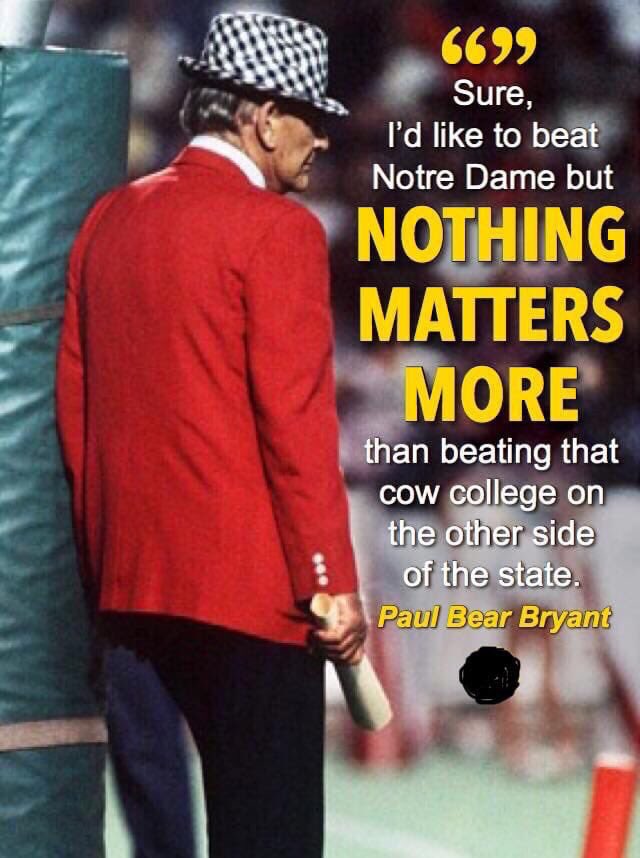 DrunkAubie's tweet photo. It’s funny because this is not what I’ve heard since we won last year’s Iron Bowl https://t.co/lqgGlZjLfG