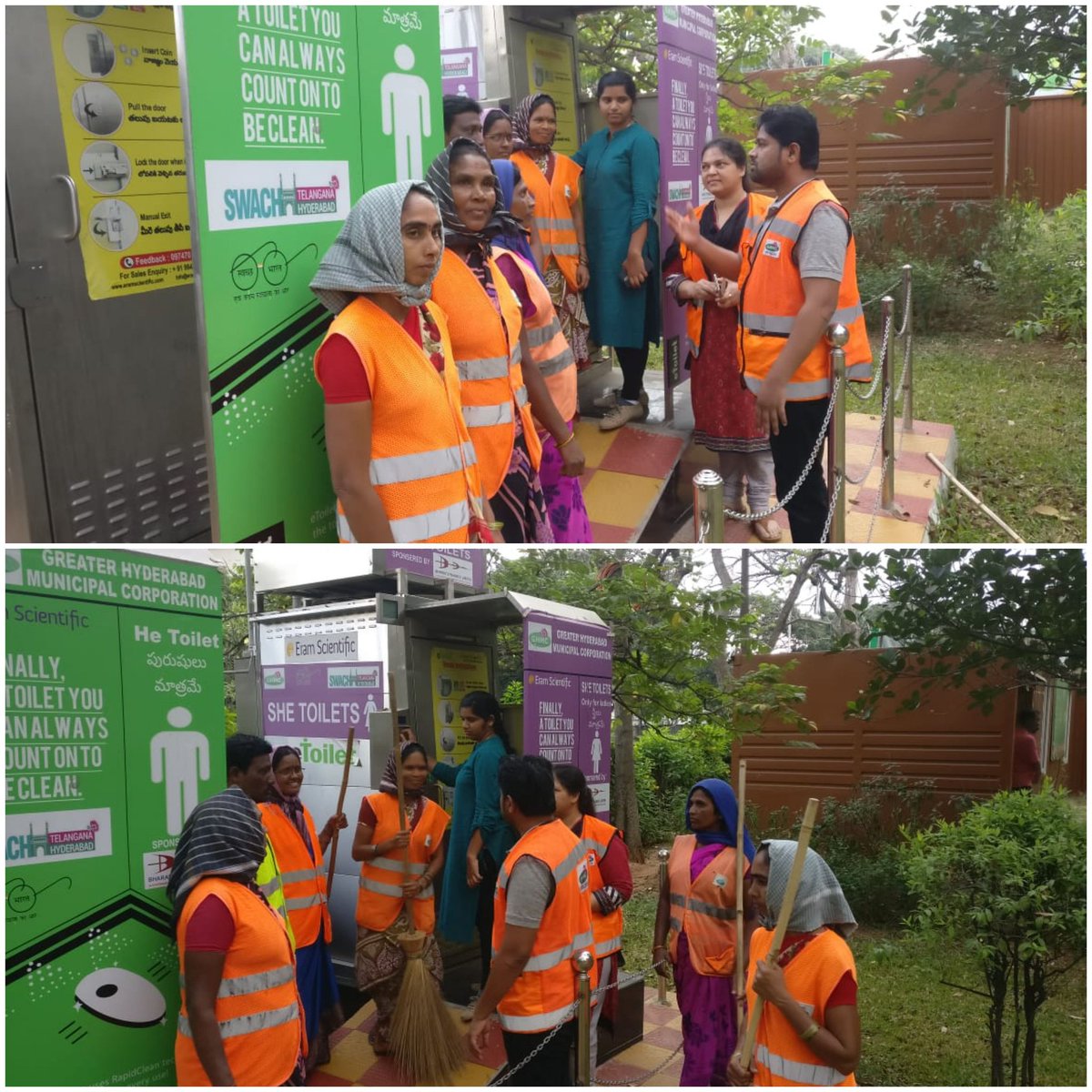 <a href="/MDHMWSSB/">K Ashok Reddy, IAS</a>
<a href="/arvindkumar_ias/">Arvind Kumar</a> <a href="/swachhhyd/">Shaandaar Hyderabad</a> @CPRO_GHMC <a href="/musharraf_ias/">Musharraf Ali Faruqui</a>
On occasion of World Toilet Day Team GHMC with Env Specialist  motivating and instilling confidence in Lady workers to use She Toilets. 🙏