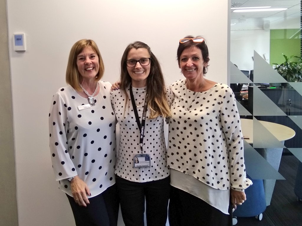 BrookeHayward01's tweet photo. New publication idea... Workplace attire in non-uniform environments as an predictor of staff giggles.... Featuring my lovely colleagues @LynneMaher1 @LynneHenshaw70  #dotday #therewasnomemo https://t.co/2FPQlcrClH
