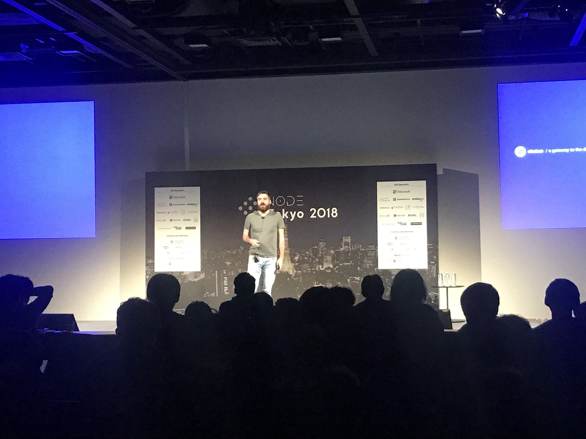 nodetokyo's tweet photo. Now #NodeTokyo: Status - a gateway to the decentralized web 非中央集権ウェブへの入り口
by Jarred Hope @jarradhope Co-Founder, Status https://t.co/KcIzF6OMj8