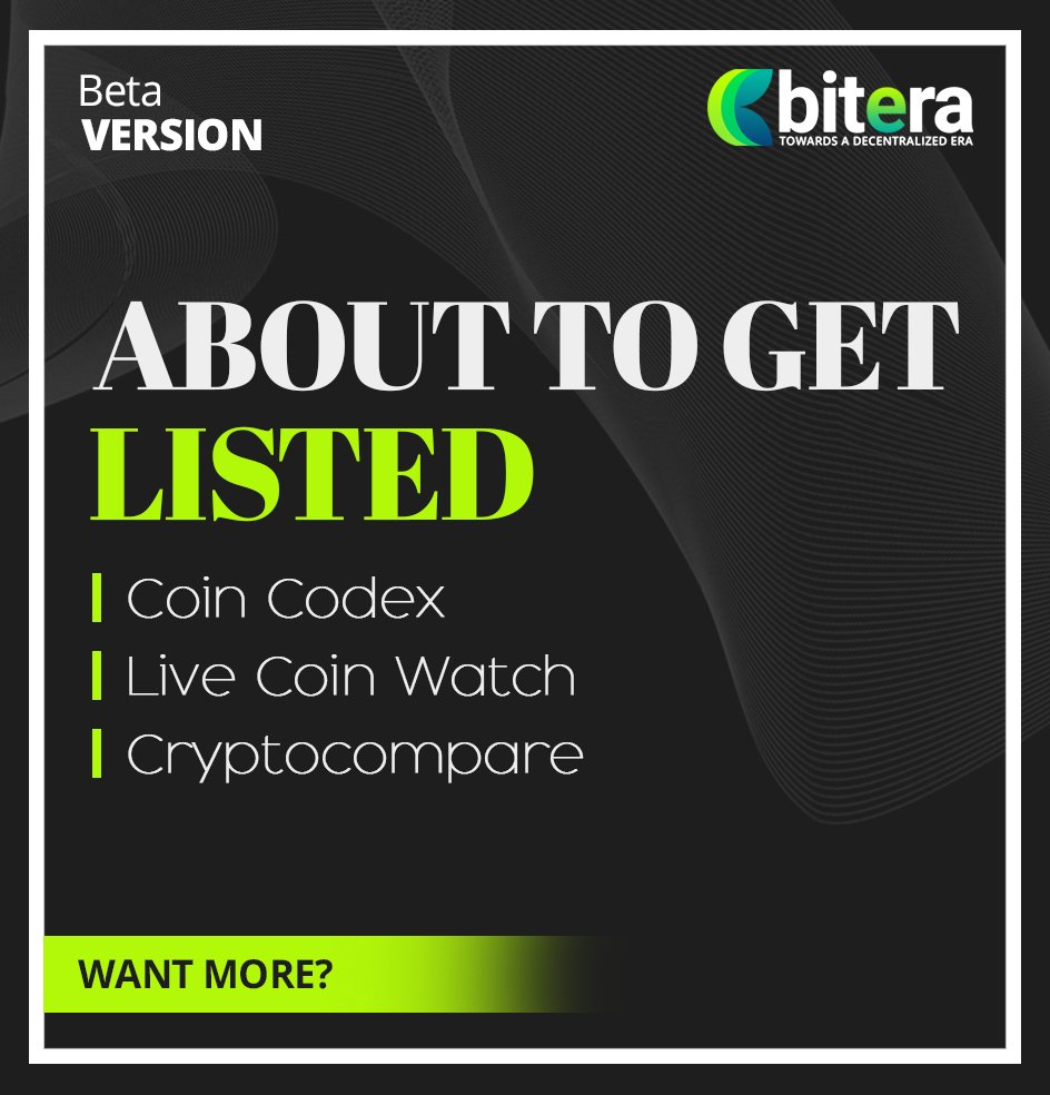 bitera_exchange's tweet photo. Getting listed is equally #important for us!

➡➡ https://t.co/kaig4lZU6q

#Bitera #We_Love_Banks_LOL #cryptocurrency #bitcoin #blockchain #crypto #btc #airdrop #trading #mining #ripple #altcoin #Exchange #HODL #hodling #bigdipper https://t.co/5A0IBVej2n