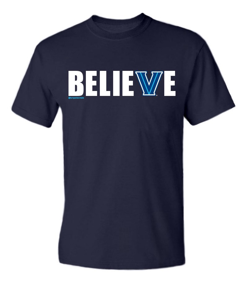 crturquoise's tweet photo. BELIE\V/E in @VillanovaU! New officially licensed t-shirts available for pre-order. https://t.co/PC5p3w1vzr $22.95 with free shipping. #turquoisecreate #Villanova #NovaNation #NovaAthletics https://t.co/NBYP9HIWrZ