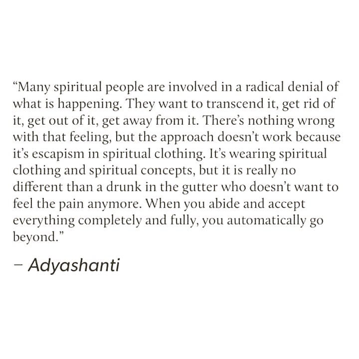 IAMRUBY's tweet image. #SpiritualBypassing is NO different than getting drunk in the gutter to avoid feeling your pain.⁣⁣
⁣⁣
It’s simply another form of escapism.⁣⁣
⁣⁣
Accept what’s REALLY going on—in the world and within you.⁣⁣

#spirituality #leadership