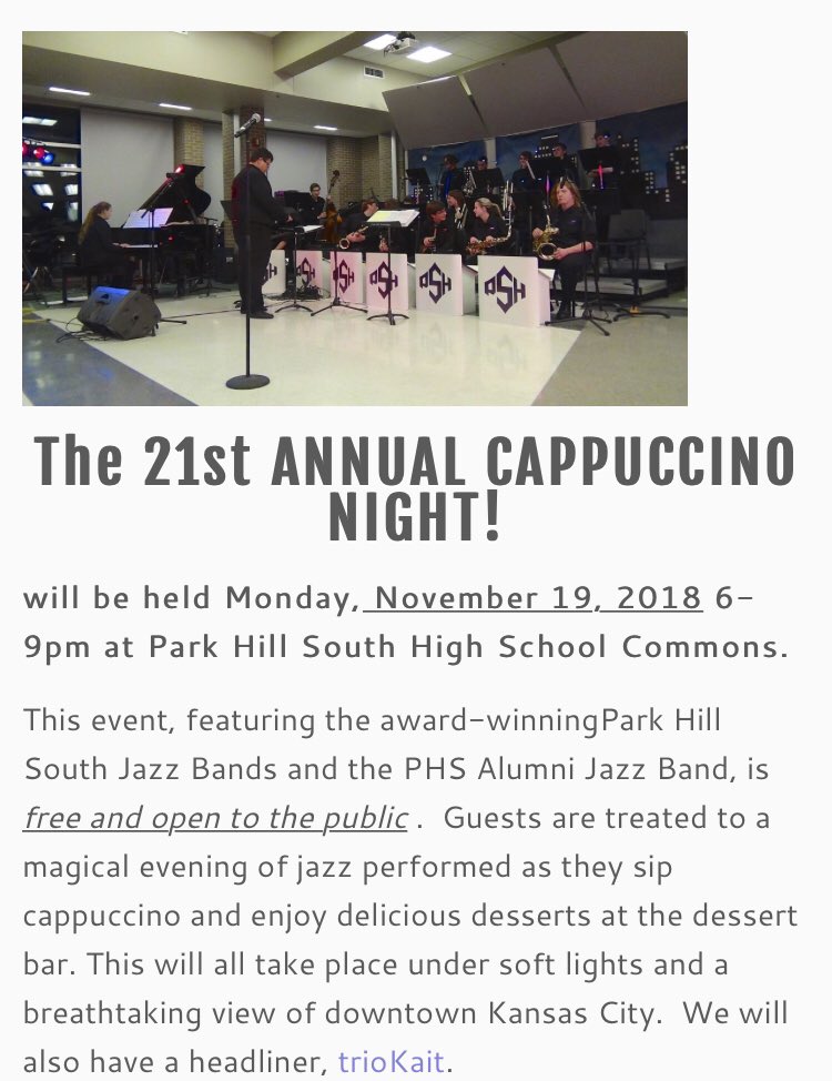 WhatsUpSouth's tweet photo. Tomorrow night is Cappuccino Night! @PantherBands https://t.co/DV6adIB6xH