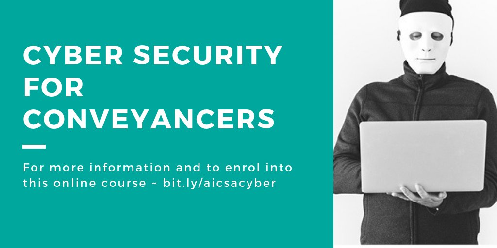 This course will explain common #CyberSecurity threats that may impact a #conveyancer's business and provide some tips for becoming cybersecurity aware and protecting sensitive information ~ bit.ly/aicsacyber 
#property #adelaiderealsestate #adelaideproperty