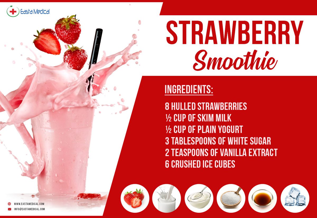 Strawberry smoothie is good for skin as well health. Let's do it- Take a blender, keep all the ingredients (without the ice cubes) & blend until a smooth mixture. Then add the ice cubes &  blend again. That's all. 
#eastamedical #Strawberrysmoothie 
#beauty #skincare #healthtips