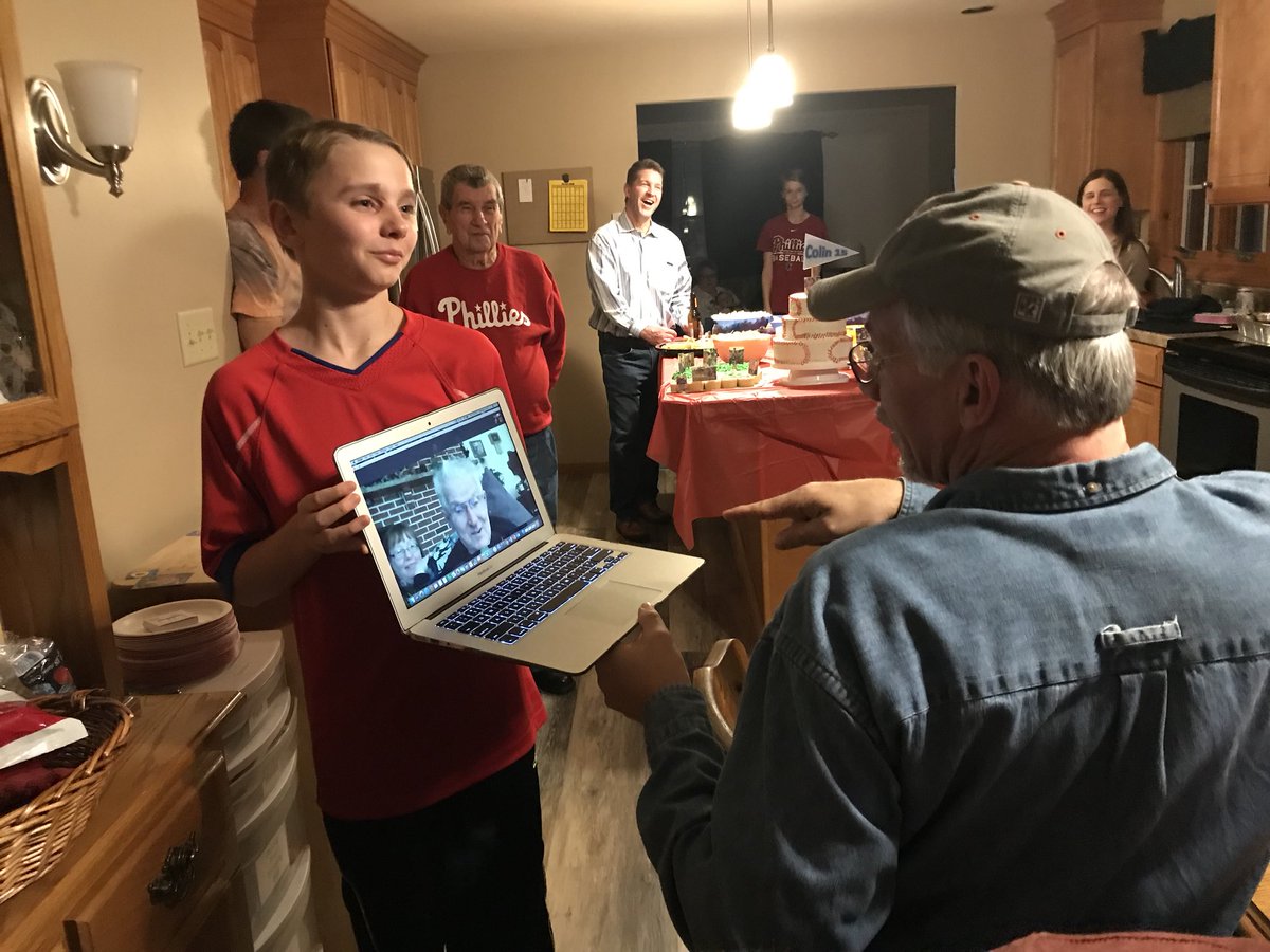pfehlinger's tweet photo. I don’t usually post personal things but grateful to @Skype and @apple for the gift of allowing all grandparents to “be there” to celebrate with their grandson for his birthday 🎁 #EveryDayIsAGift #NothingStopsThem #NeverTooOldToLearn #technology https://t.co/RhM1D5da7F