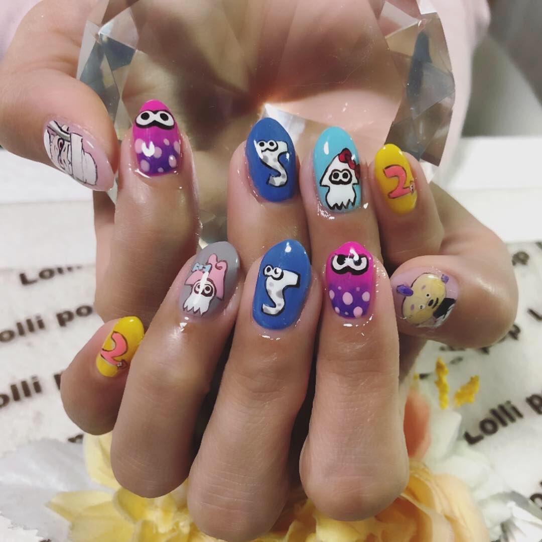 Namihey ジェルネイル Lollipopnail 自爪を削らない パラジェル 自宅サロン カフェサロン 子連れok Cafecoppetネイル ネイルデザイン18 スプラトゥーンネイル イカちゃんネイル ガール ひれおくん 手描き イカキティ イカマイメロ Namihey ジェルネイル Lollipopnail 自爪を削らない パラジェル 自宅サロン カフェサロン 子連れok Cafecoppetネイル ネイルデザイン18 スプラトゥーンネイル イカちゃんネイル ガール ひれおくん 手描き イカキティ イカマイメロ