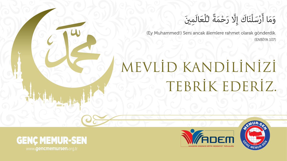 Sultân-ı rusul şâh-ı mümeccedsin efendim
Bî-çârelerle devlet-i sermedsin efendim
Dîvân-ı ilâhîde ser-âmedsin efendim
Menşûr-i "le 'amrük"le müeyyedsin efendim
Sen Ahmed ü Mahmûd u Muhammedsin efendim
Hak'dan bize sultân-ı müeyyedsin efendim (Ş.G)
 #MevlidKandili