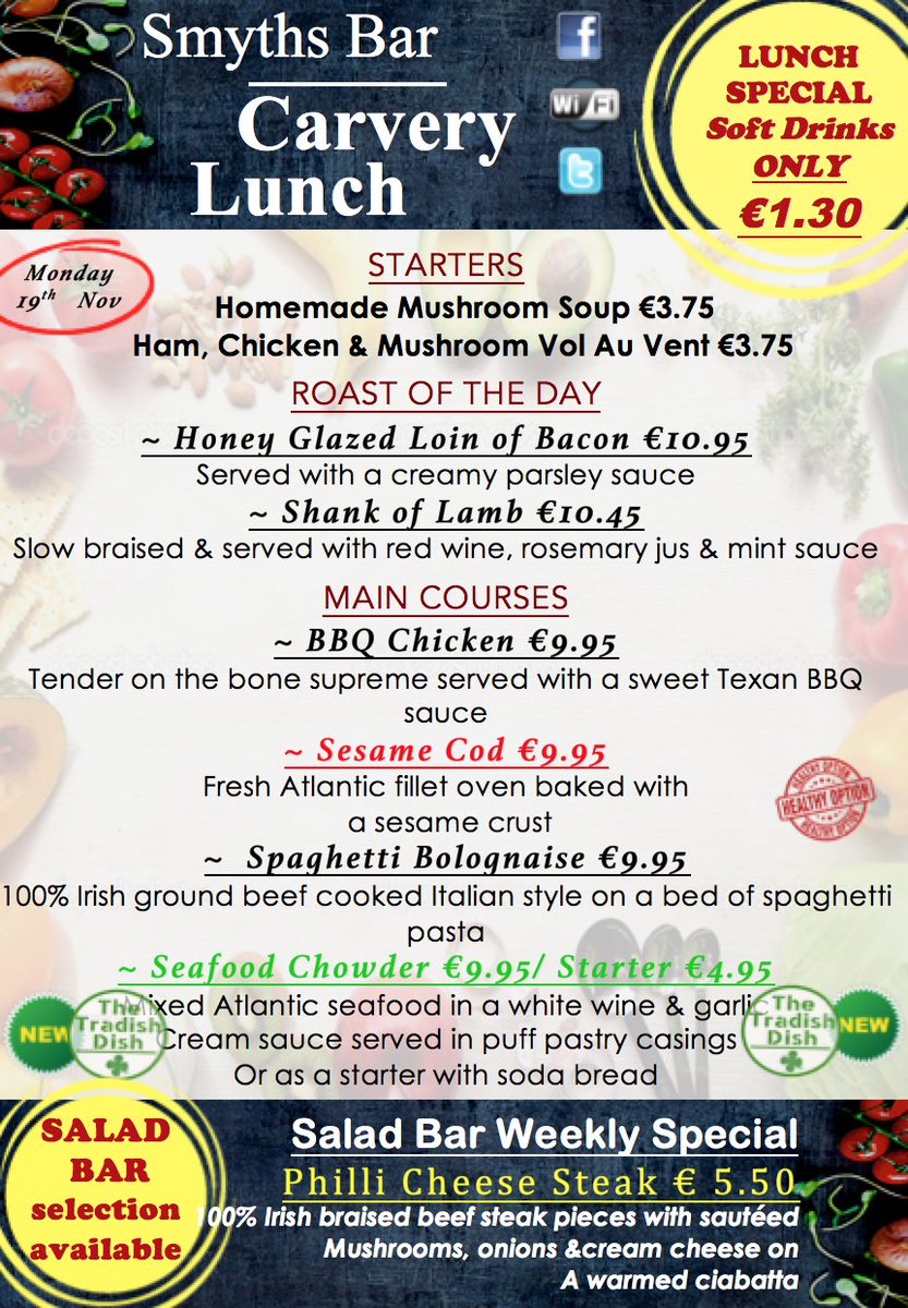 SmythsIcon's tweet photo. Monday lunch at smyths Bar #goodfood #Limerick #restaurant https://t.co/JRepyY0R1M