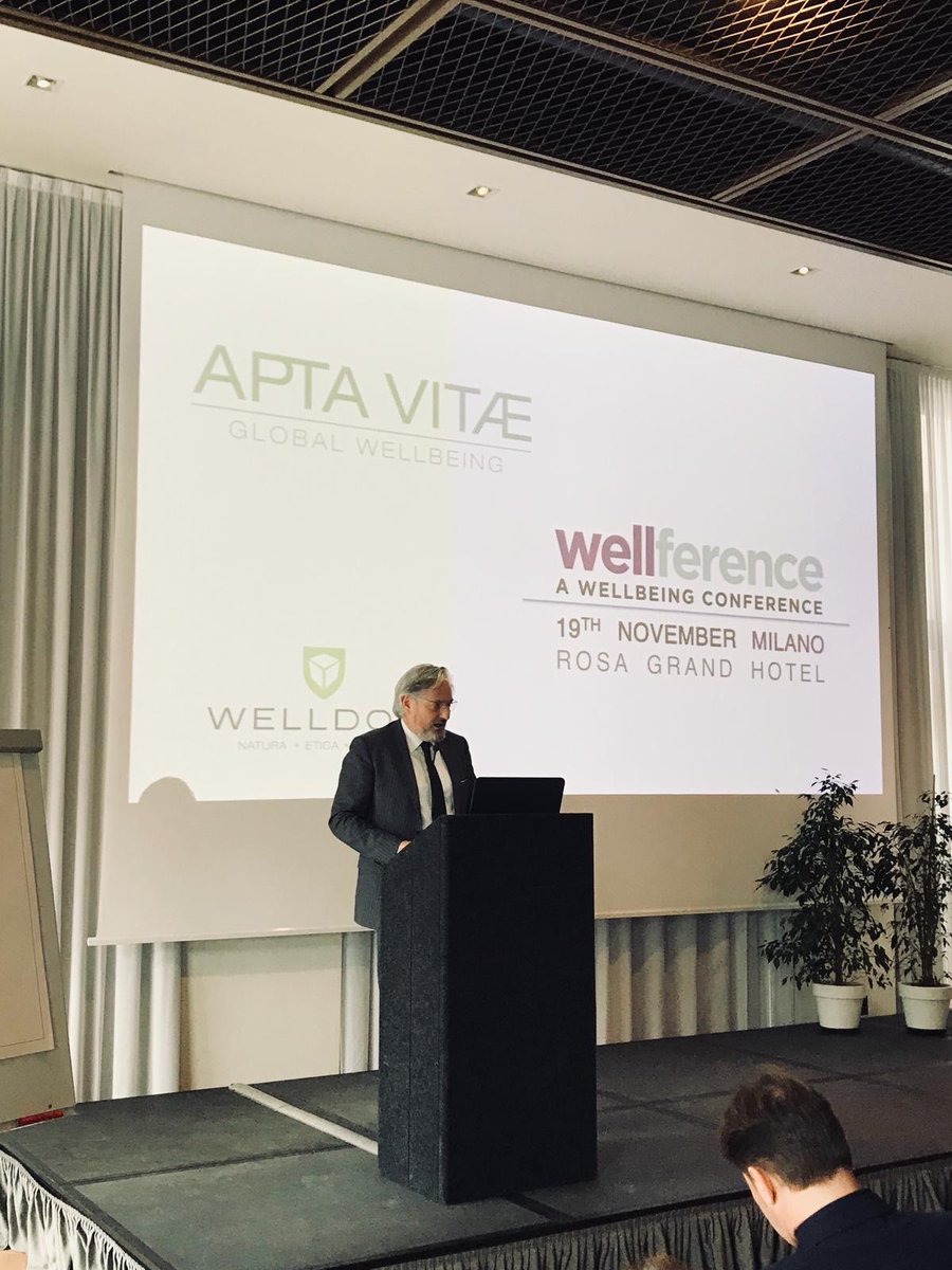 he #Wellference2018 is about to start!
Giovanni Fabris, CEO and Founder of APTA VITAE introduces the "Global Market of Well-Being | Global Market of Wellbeing"
Speaker: Rick Fedrizzi, Chairman and CEO of the International WELL Building Institute - IWBI
<a href="/WELLcertified/">IWBI</a>