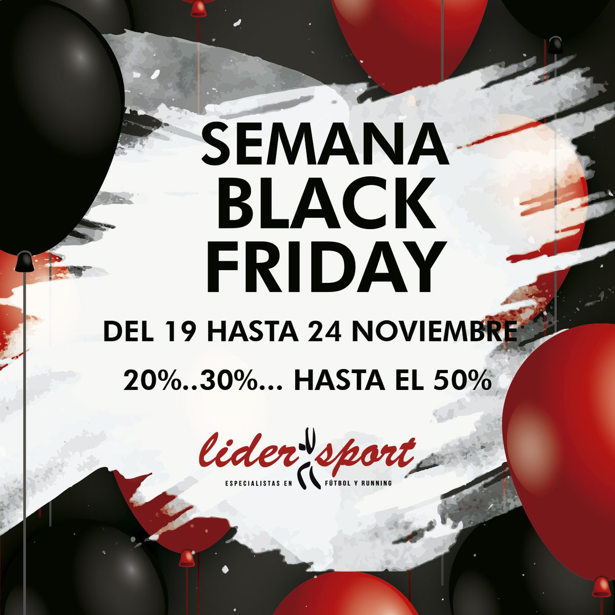 LiderSportAlm's tweet photo. Con motivo del Black Friday disfruta esta semana de descuentos del 20%.. 30%.. hasta el 50% en nuestras tiendas¡¡ 🏃‍♂️🏃‍♀️
¡¡No puedes perderte la oportunidad!! 🤤 https://t.co/TLUH68znRN