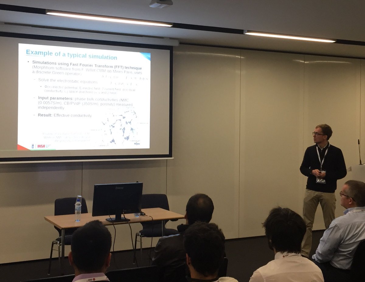 François Cadiou #mateis #equipemetal on Li-ion  battery microstructures at #materiaux2018
