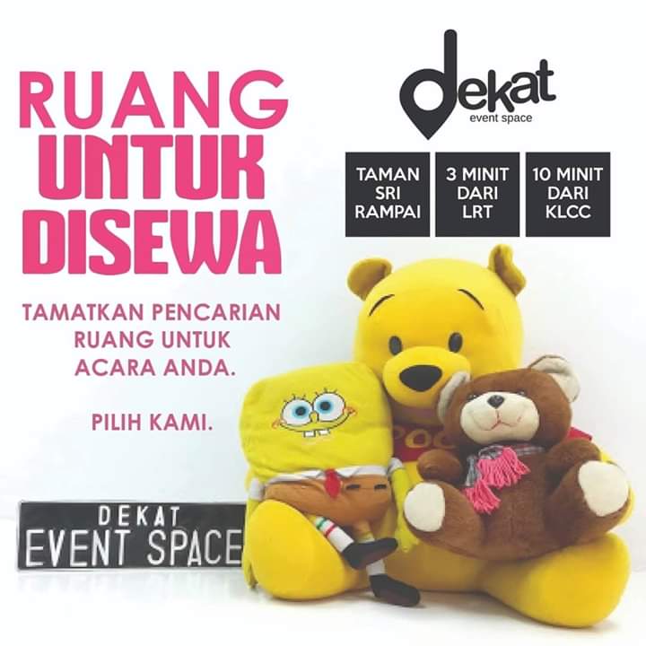 DekatKL's tweet photo. Perlukan ruang untuk disewa?
Dekat Event Space memenuhi keperluan anda
Kemudahan :
Meja
Kerusi
Beanbag
Pendingin Hawa
Kipas
PA System
LCD/ Projektor
Fasiliti:
Surau
Free Parking
Berdekatan Restoran, Supermarket & pelbagai lagi kelebihan.
#gathering #workshopkl #bengkelseni https://t.co/7rsPHzryoD
