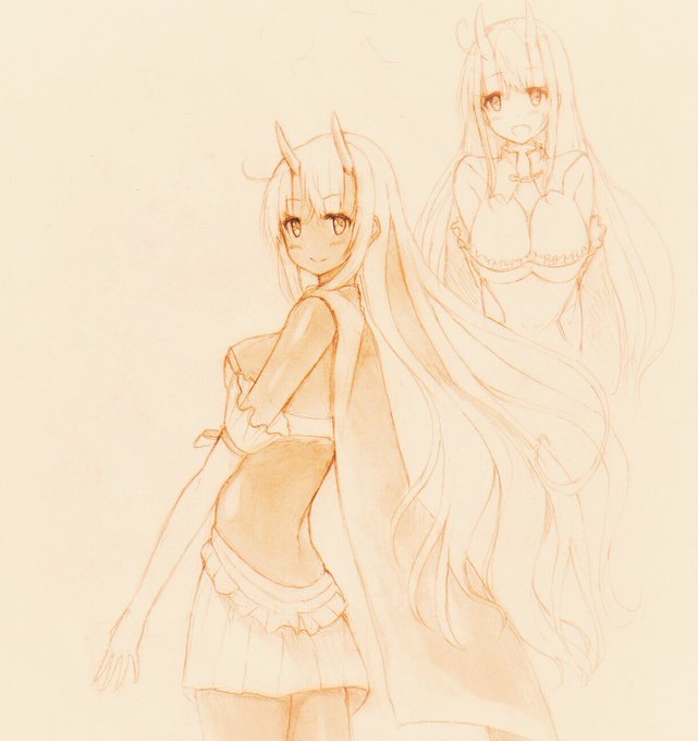 褐色肌の鬼娘ちゃん描きました(*'ω`*)

#イラスト好きな人と繋がりたい #絵描きさんと繋がりたい #糸会 #オリジナル 