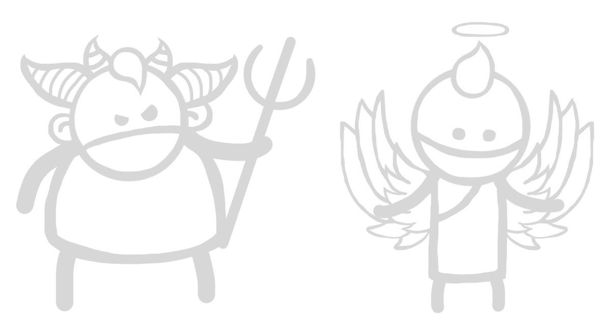 jakemakesgames's tweet photo. doing some character concepts for Beyond The Valley. Here's a quick one I did of an Devil and Angel. @counterpart_dev #BeyondTheValley #WIP #GameArt #Photoshop https://t.co/9THR9NScfn