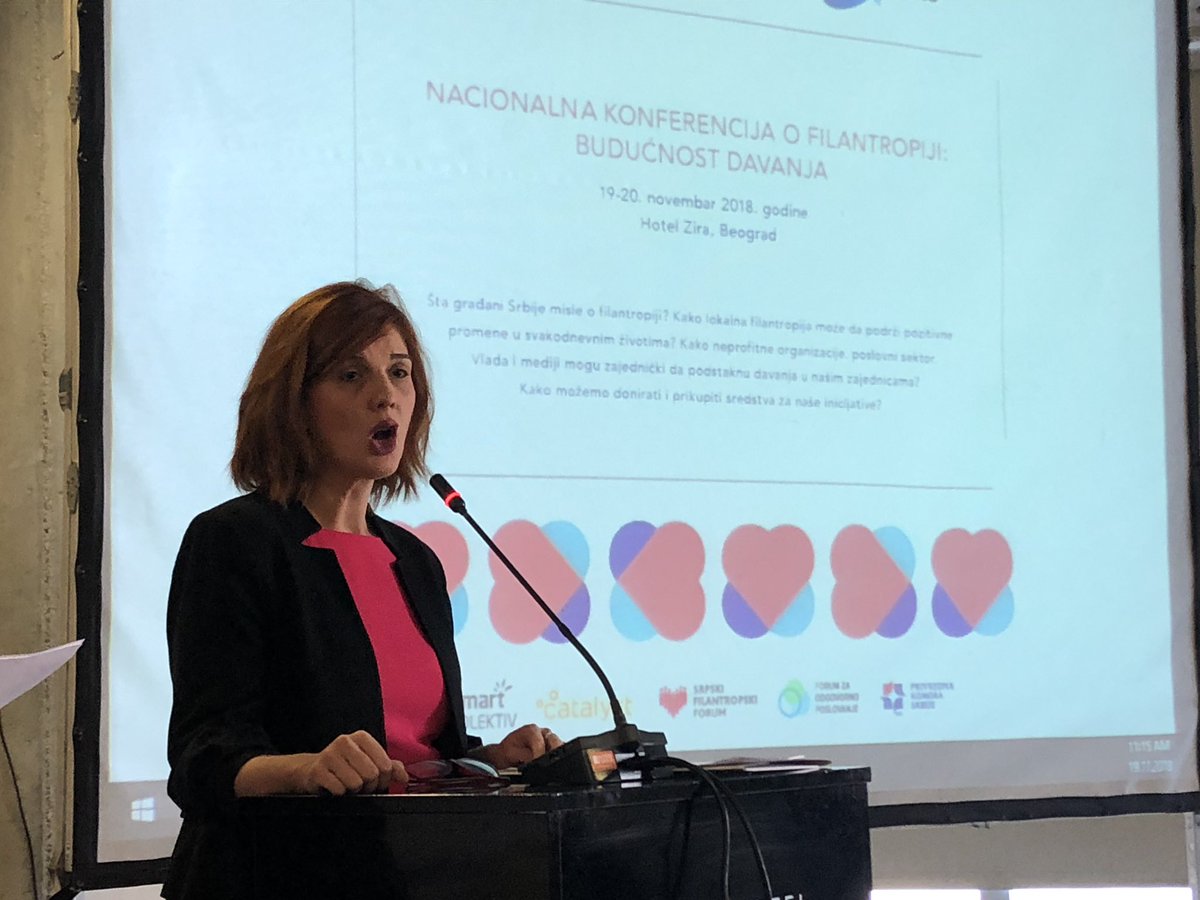nateinbg's tweet photo. National Philanthropy Conference: The Future of Giving starting now!  Thanks @tragfondacija for opportunity to discuss the growth of the #filantropija ecosystem in Serbia and how we can #LiftUpPhilanthropy with local/national partners @CatalystBalkans @FondacijaDivac @USAIDSerbia https://t.co/l4PeR1a6hM