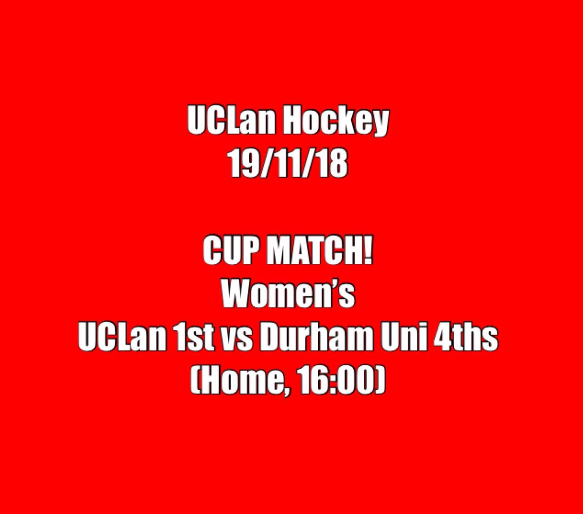 It’s the first Cup Match for our women this #bucswednesday 
They face Durham University 4ths at the @uclanarena 
Good luck ladies!
@UCLanSUActivity