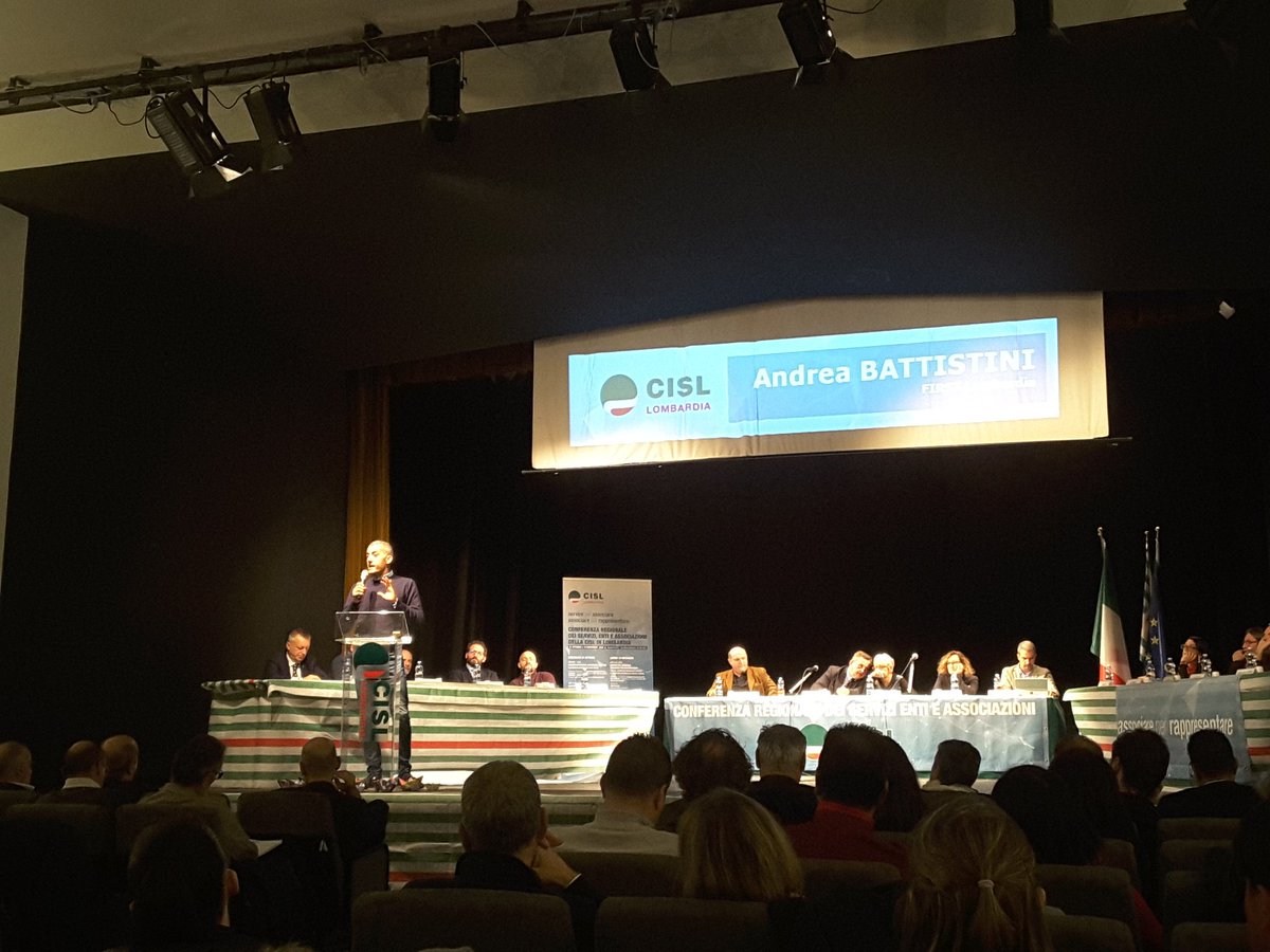 DeiLaghi's tweet photo. #Intervento di #AndreaBattistini #Segretario #Generale della @FirstLombardia alla #conferenza dei #servizi #enti e #categorie della @CislLombardia https://t.co/o0ctNSStnN
