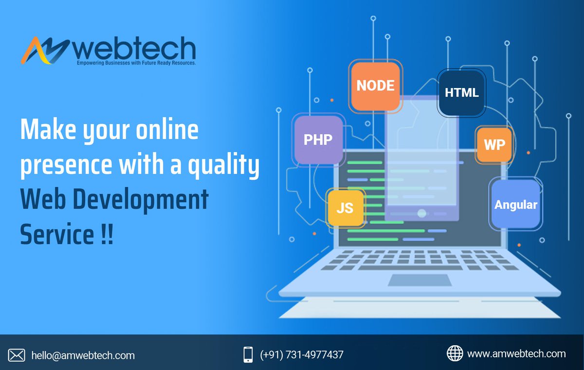 amwebtech's tweet photo. Make your online presence with a quality #WebDevelopmentService !!
#WebDevelopmentServices #DevelopmentServices #WebDevelopment #WebDevelopmentCompany #WebDevelopmentAgency #WebDevelopmentandDesign #WebDevelopmentIndia https://t.co/AzBNJQ16sb