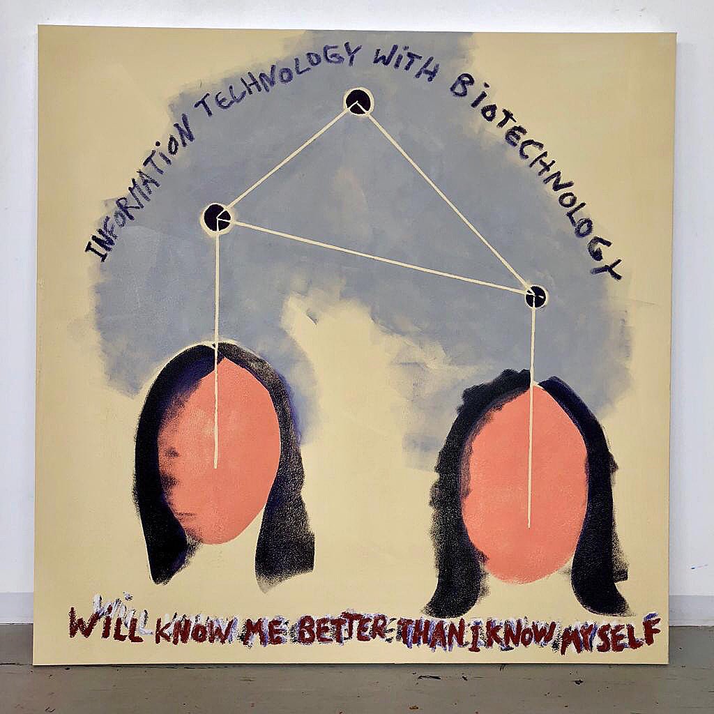 eranshakine's tweet photo. Information technology with biotechnology 
Will Know me better than I know my self ,2018. 
Oil on canvas 120x100cm. .
.
.
.
.
.
#eranshakine #contemporaryartist #myart #art_dailydose #art_daily #artnews #art #contemporaryart #painting #oiloncanvas #face #art_spotlight #creature https://t.co/4FTewV6LyS